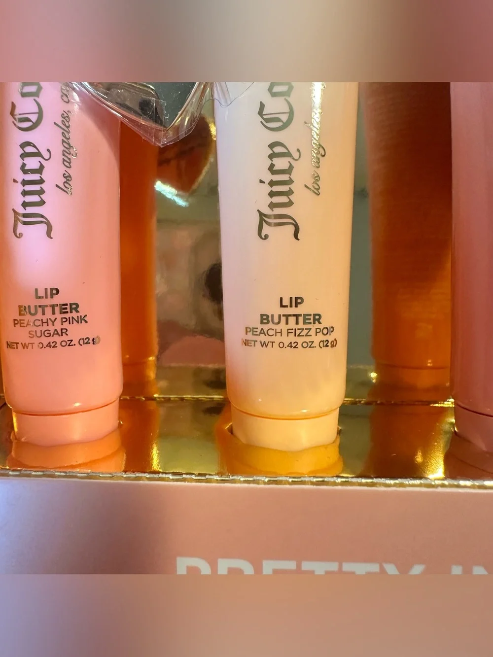 Juicy Couture Pretty in Peach 4 Pc Lip Butter Collection Gift Set New